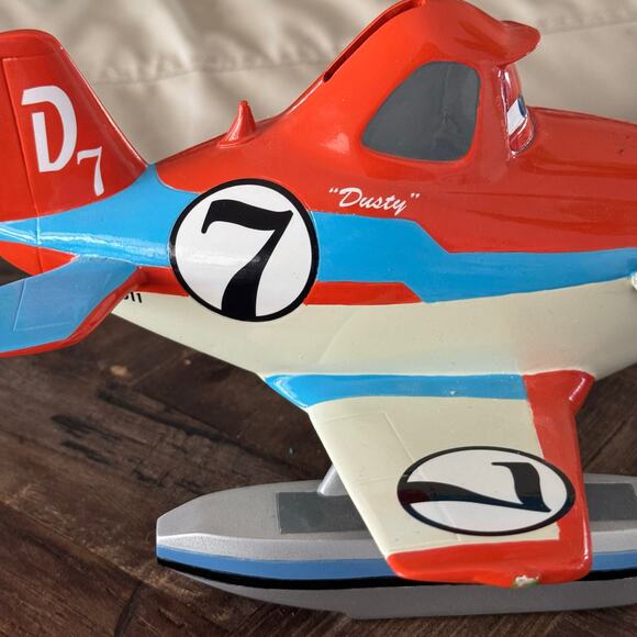Disney Pixar Planes Fire & Rescue Dusty Coin Bank Rare Collectable - Picture 8 of 8